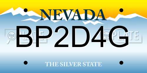 BP2D4G Nevada License Plate