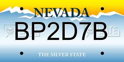 BP2D7B Nevada License Plate