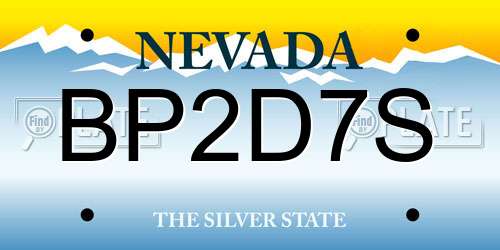 BP2D7S Nevada License Plate