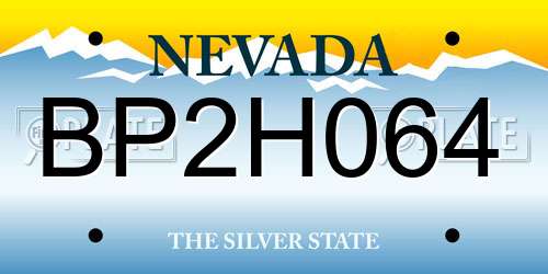 BP2H064 Nevada License Plate