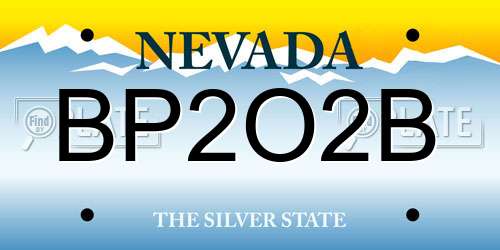 BP2O2B Nevada License Plate