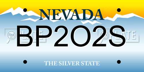 BP2O2S Nevada License Plate
