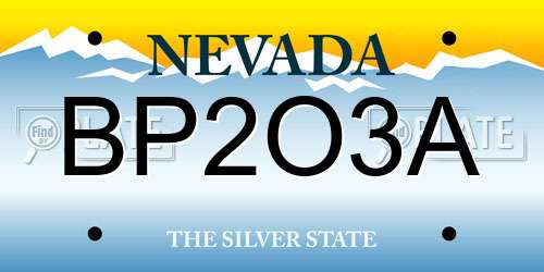 BP2O3A Nevada License Plate