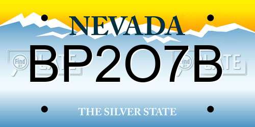 BP2O7B Nevada License Plate