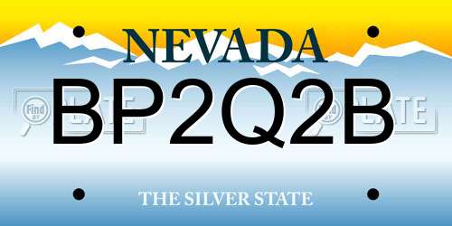 BP2Q2B Nevada License Plate