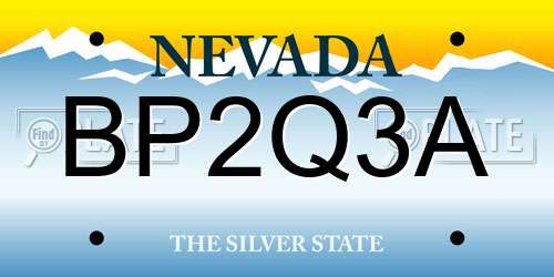 BP2Q3A Nevada License Plate