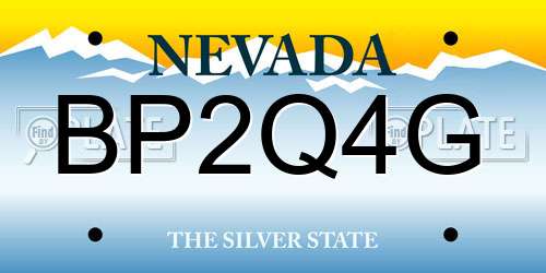 BP2Q4G Nevada License Plate