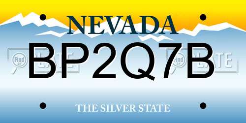 BP2Q7B Nevada License Plate