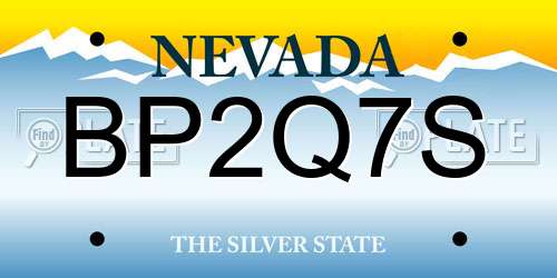 BP2Q7S Nevada License Plate