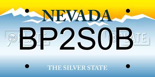 BP2S0B Nevada License Plate