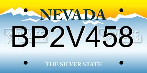 BP2V458 Nevada License Plate