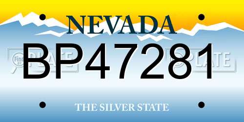 BP47281 Nevada License Plate