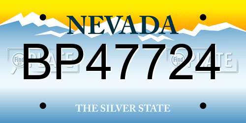 BP47724 Nevada License Plate
