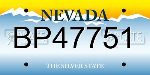 BP47751 Nevada License Plate