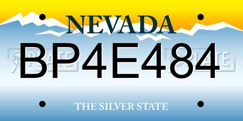 BP4E484 Nevada License Plate