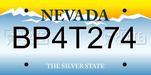 BP4T274 Nevada License Plate