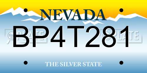 BP4T281 Nevada License Plate