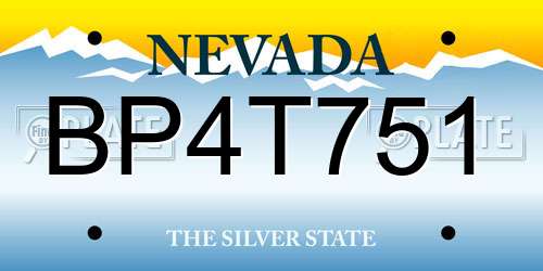 BP4T751 Nevada License Plate