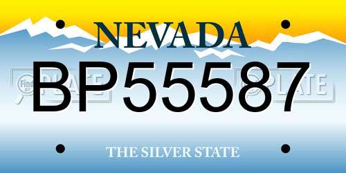 BP55587 Nevada License Plate