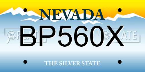 BP560X Nevada License Plate