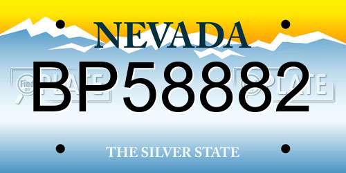 BP58882 Nevada License Plate