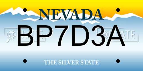 BP7D3A Nevada License Plate