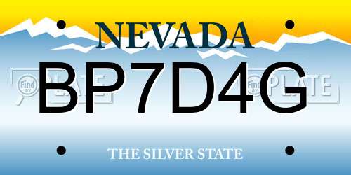 BP7D4G Nevada License Plate