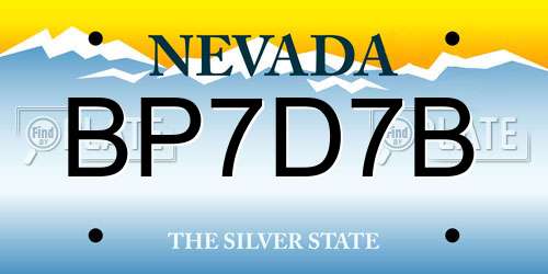 BP7D7B Nevada License Plate