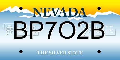 BP7O2B Nevada License Plate