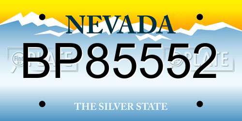 BP85552 Nevada License Plate