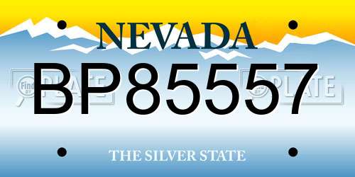 BP85557 Nevada License Plate