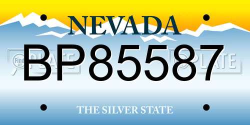 BP85587 Nevada License Plate