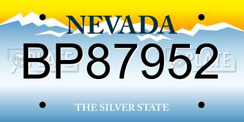 BP87952 Nevada License Plate