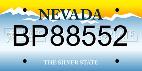 BP88552 Nevada License Plate