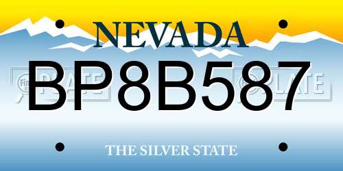 BP8B587 Nevada License Plate