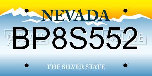 BP8S552 Nevada License Plate