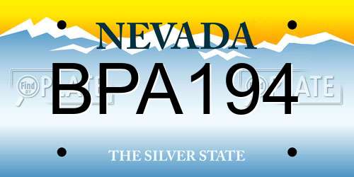 BPA194 Nevada License Plate