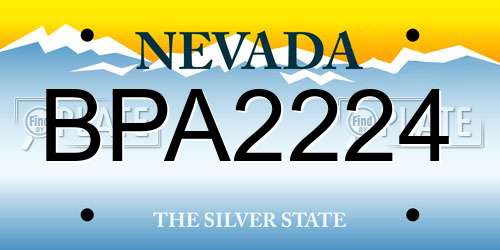 BPA2224 Nevada License Plate