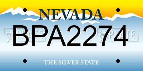 BPA2274 Nevada License Plate