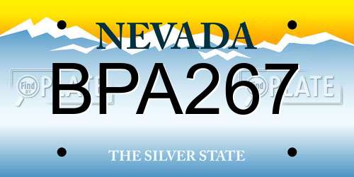 BPA267 Nevada License Plate