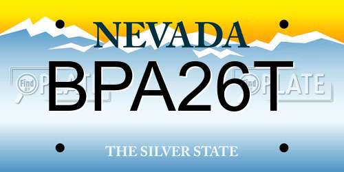 BPA26T Nevada License Plate