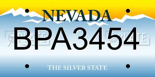 BPA3454 Nevada License Plate