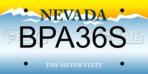 BPA36S Nevada License Plate