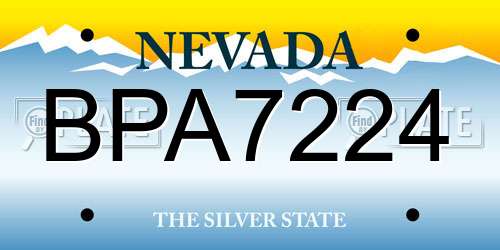 BPA7224 Nevada License Plate