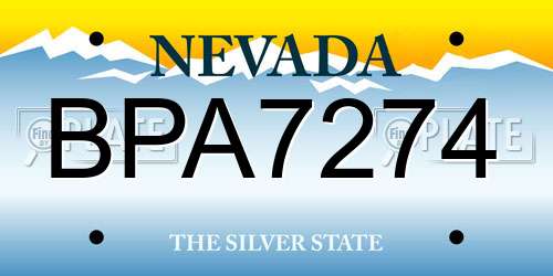 BPA7274 Nevada License Plate