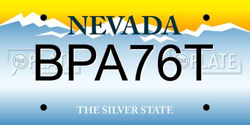 BPA76T Nevada License Plate