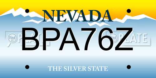 BPA76Z Nevada License Plate