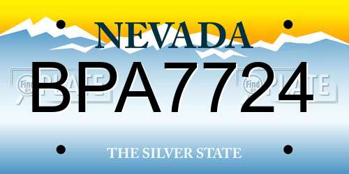 BPA7724 Nevada License Plate