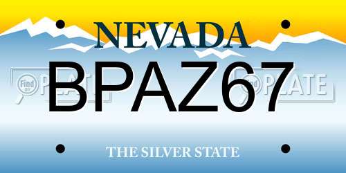 BPAZ67 Nevada License Plate
