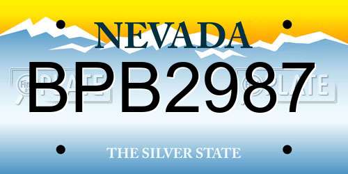 BPB2987 Nevada License Plate